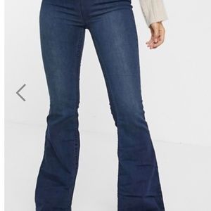 Free People Penny Pull on Flare Jeans Pockets